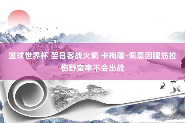 篮球世界杯 翌日客战火箭 卡梅隆-佩恩因腿筋拉伤野蛮率不会出战