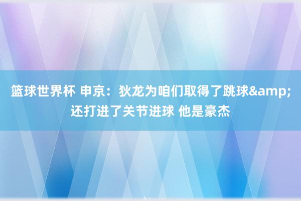 篮球世界杯 申京：狄龙为咱们取得了跳球&还打进了关节进球 他是豪杰