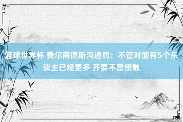 篮球世界杯 费尔南德斯沟通罚：不管对面有5个东谈主已经更多 齐要不息接触