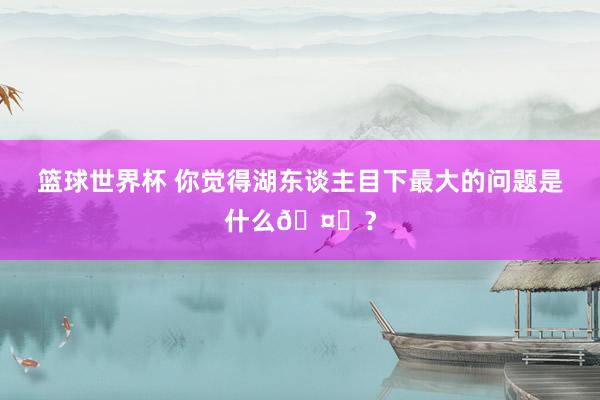 篮球世界杯 你觉得湖东谈主目下最大的问题是什么🤔？