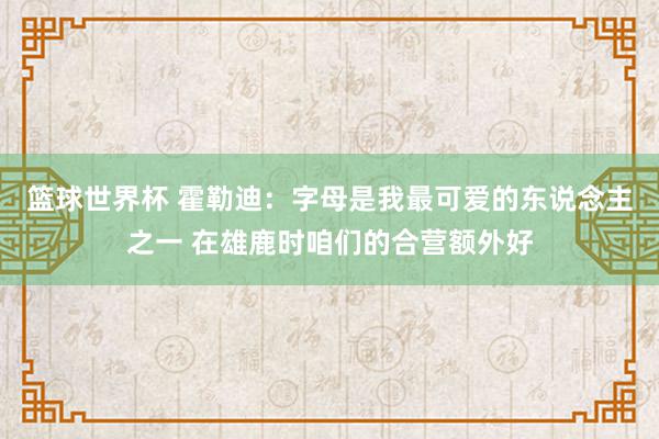 篮球世界杯 霍勒迪：字母是我最可爱的东说念主之一 在雄鹿时咱们的合营额外好