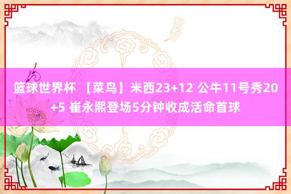 篮球世界杯 【菜鸟】米西23+12 公牛11号秀20+5 崔永熙登场5分钟收成活命首球