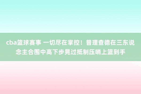 cba篮球赛事 一切尽在掌控！普理查德在三东说念主合围中高下步晃过抵制压哨上篮到手