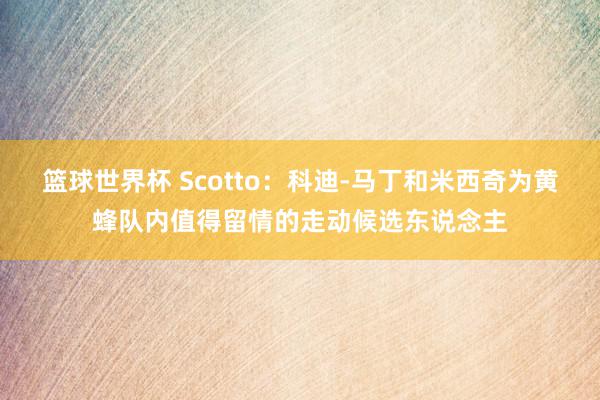 篮球世界杯 Scotto：科迪-马丁和米西奇为黄蜂队内值得留情的走动候选东说念主